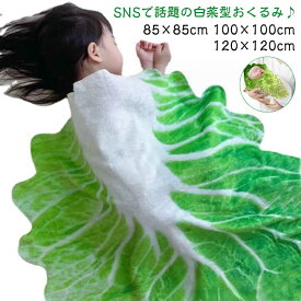 ベビー 白菜型 100×100 おくるみ 冬 120×120cm 新生児 ブランケット 85×85 かわいい コスチューム 野菜 ギフト 秋 寝かしつけ 出産祝い インスタ映え 記念撮影 毛布 ベビータオル 赤ちゃん おもしろ おくるみ 食物 ベビーブランケット 白菜 秋冬