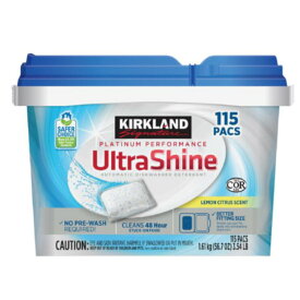 カークランドシグネチャー ウルトラシャイン 食器洗い機用洗剤 115個 Kirkland Signature Ultra Shine Dishwasher Detergent 115 Pacs