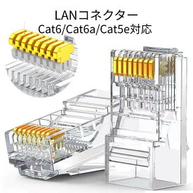 LANケーブル RJ コネクタ 8P8C Cat6 Cat6a Cat5e対応 非貫通型 単線