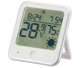 OHM 温湿度計 インフルエンザ熱中症注意機能付き ホワイト TEM-300B-W オーム電機 JAN/4971275815513
