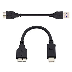 NFHK USB 3.1 USB-C Type-C - Micro 3.0 USB 3.0 Type-A �I�X - Micro 3.0 B �I�X �f�B�X�N SSD �f�[�^�P�[�u�� 15cm 2�Z�b�g