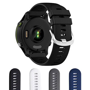 Aoouik GARMIN�p �K�[�~�� Forerunner 255 �x���g �o���h 22mm �V���R����4�F (�u���b�N)
