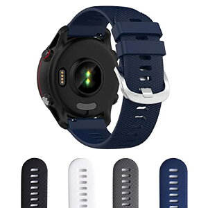 Aoouik GARMIN�p �K�[�~�� Forerunner 255 �x���g �o���h 22mm �V���R����4�F (�_�[�N�u���[)