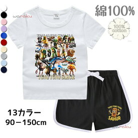イタリアンブレインロット トゥントゥントゥンサフール 子供服 セットアップ 半袖 Tシャツ 半ズボン キッズ ジャージ 2点セット 可愛い ゆったり パジャマ 男の子 女の子 シャツ 綿100%