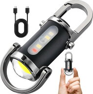 防水キーホルダー型ライト多機能USB充電式ミニライトEDCミニ懐中電灯、キーホルダー作動灯懐中電灯、USB…