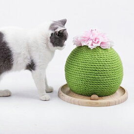 【猫爪とぎ 】サボテン型猫の爪とぎ　木製ボール付き　ボール型　軽量 かわいい　ペットグッズ 　インテリア　スタイリッシュ　おしゃれ　猫　スクラッチャー