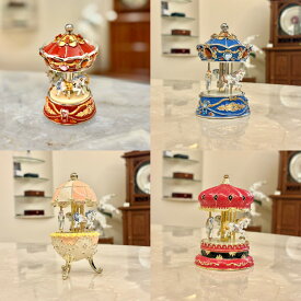 【誕生日・記念日の贈り物に】ピューターオルゴール メリーゴーランド｜4デザインから選べる｜曲目：カノン／星に願いを／メモリー｜18弁｜かわいい ギフト プレゼント インテリア メルヘン調 クリスマス【ニデック製】