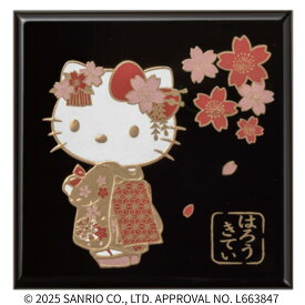 【CF310S】はろうきてぃ蒔絵自鳴琴 ＜HELLOKITTY＞18弁（さくらさくら) オルゴール サンリオ ハローキティ キティちゃん プレゼント お祝い ギフト 可愛い かわいい 猫 ねこ キャラクター インテリア 漆 日本 JAPAN 桜 SAKURA 縁起物 オルゴール ニデック Nidec 和風 和雑貨