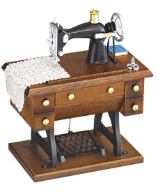 【誕生日・記念日に】足踏みミシン型 木製ミニチュアオルゴール 曲目：ノクターン【YA221T】アンティーク風 レトロ インテリア ギフト 小学生 中学生に人気 可愛い おしゃれ プレゼント 木製 シック ニデック製 日本製