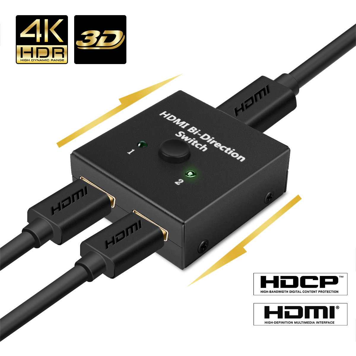 送料無料HDMI 切替器 4K 60HZ hdmi Ver2.0 セレクター 1入力2出力 2入力1出力 双方向 HDCP 2.2 手動 切り替え PS4 Pro DVDプレーヤー HDTV対応