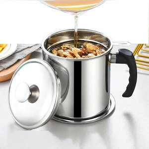 オイルポット フィルター ステンレス製 1.4L 油こし イル残留物をろ過 キッチン用品 あぶらこしポット 油こし器 キッチン用品 残留物をろ過 油ろ過器 油濾過器 揚げ物油入れ 天ぷら油 フィル