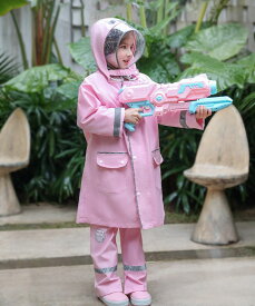 レインコート キッズ 雨具 女の子 男の子 ランドセル対応 子供 防水 カッパ 通園 通学 シンプル 収納バッグ付き