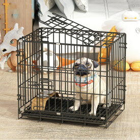 ペットケージ ベーシック 犬 猫 ケージ 折りたたみ可能 トレー付き ダブルドア おしゃれ ねこハウス 留守番 保護 脱走防止 移動便利 キャットケージ