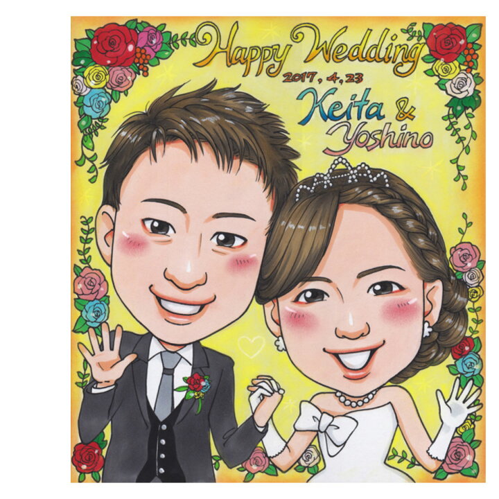 楽天市場 似顔絵サンクスボード 送料無料 結婚式に両親へプレゼント アニメタッチ 父 母 お父さん お母さん 長壽 色紙 ポエム ウェディングに世界で１枚だけのプレゼントイラスト 似顔絵専門店 プレゼント アート
