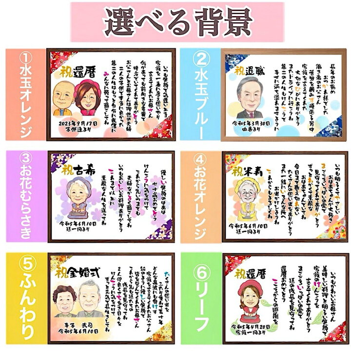 楽天市場】似顔絵 名前 ポエム 金婚式 銀婚式 結婚記念日 プレゼント  