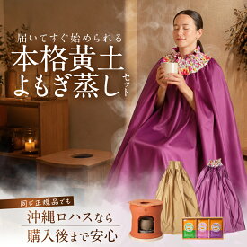 【正規品】ファンジン 黄土よもぎ蒸しセット 自宅用 サロン用 韓国式座浴器 工事不要 黄土椅子 黄土壺 コンロ(PSE) マント ハーブ21包 選べる3特典