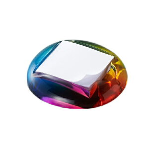 小物・メモホルダー レインボー K-155RC 透明度の高いアクリル製の美しい事務小物 個人宅配送不可 入れ物 入れ 立て ラグジュアリー ステーショナリー 付箋 メモパッド