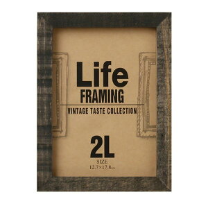 ヴィンテージフォトフレーム 2L 156295 メニュー 写真立て レトロ ブラック フォト インテリア