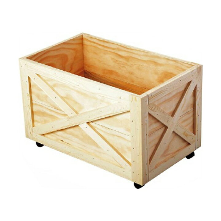 楽天市場】木製BOX キャスター付（大） 無塗装品 #920351 移動 