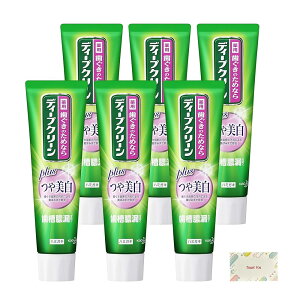 花王 ディープクリーン 薬用ハミガキ つや美白 100g 6個セット + Kunutonnオリジナルロゴ入りe おまけ付