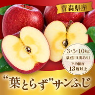 【超早割最大10%OFF&レビューで500円】青森産葉とらずサンふじ 家庭用訳あり 3kg~10kg 葉乃果 送料無料 …