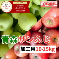 【レビューで500円】青森県産加工用りんご サンふじ10,15kg 送料無料