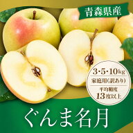 【超早割最大10%OFF&レビューで500円】青森県産 ぐんま名月 3kg 5kg 10kg 訳あり 青森県産 りんご 送料無…