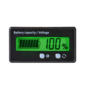 バッテリーモニター バッテリーチェッカー 電圧計 残量計 LCD表示 埋め込みタイプ 前面2ボタン MONMON