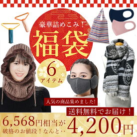 年福袋　人気商品集合6点セット　6,568円相当が4,200円に！！ 新春 数量限定 レディース ファッション マスク エコバッグ バラクラバ 毛玉取り 防寒マスク