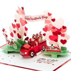 Special Delivery 3D Pop-Up Valentine's Day Card �Ԃ��g���b�N �n�[�g�̃A�[�` ���� �o�����^�C���f�[�J�[�h