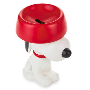 yzPeanutsR Snoopy With Dog Dish Ceramic Coin Bank Xk[s[  RCoN M 킢 r[O