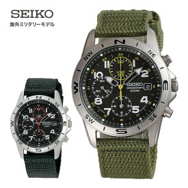 SEIKO セイコークロノグラフ (海外ミリタリーモデル) - 海外 セイコー クロノグラフ ナイロンベルト ミリタリー 腕時計 ルミブライト 10気圧 防水 メンズ SEIKO SZER016 SZER019