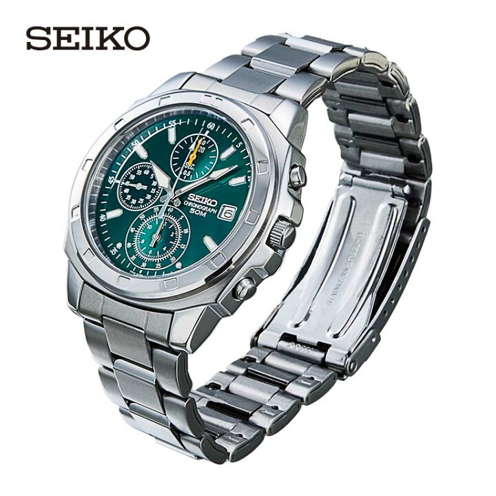 楽天市場】SEIKO セイコー クロノグラフ グリーン文字盤 (海外モデル 