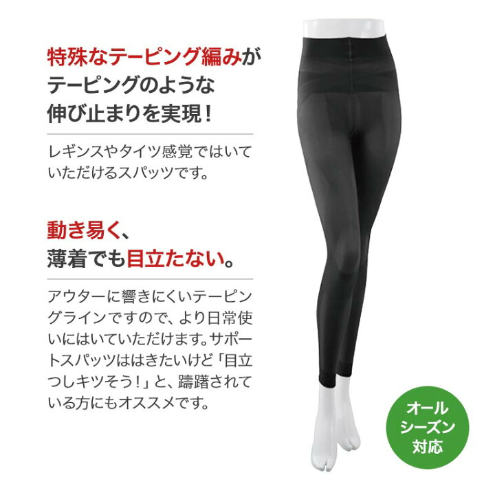 楽天市場】らくらくテーピングスパッツ ロコアップ 10分丈 2枚セット  