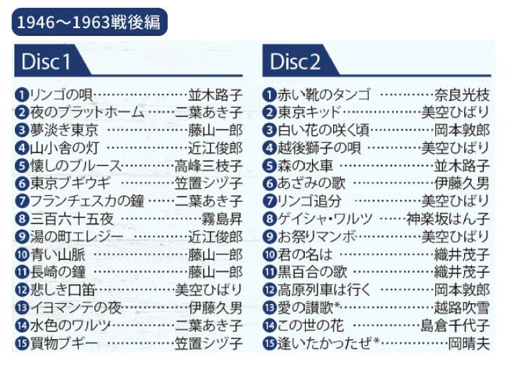 楽天市場】昭和 永遠の名曲大全集＜戦前編＞＜戦後編＞セット CD 12枚 