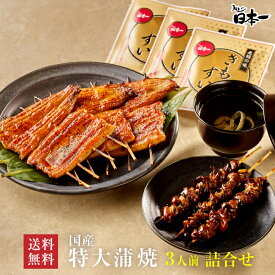 【送料無料】国産うなぎ特大蒲焼140g×3串 肝串・肝吸い付き 詰め合わせ/ タレ小袋付/お祝い お礼 内祝 お返し 手土産 ギフト お取り寄せ 鰻 ひつまぶし うな重 国産 贈答 贈り物 グルメ 御中元 丑の日 [set04]