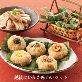 送料無料 越後にいがた味わいセット（笹だんご 笹おこわ 車麩） 郷土料理 ご自宅用 おかず 惣菜 新潟の懐かしい味 母の日 父の日 笹だんご 笹団子 しょうゆ赤飯 醤油赤飯 長岡 おこわ 笹おこわ 新潟名産 おためし
