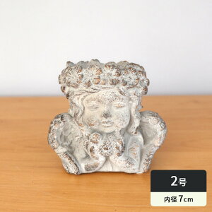 資 植木鉢 ER69GY アンゲルスポットA S グレーゴールド 2号 底穴あり おしゃれ アンティーク風 セメント dlk