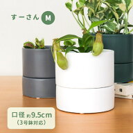 カラーが選べる植木鉢 すーさん Mサイズ 資 PP-0255-M 3号 受皿付 陶器 鉢 食虫植物 インテリア おしゃれ…