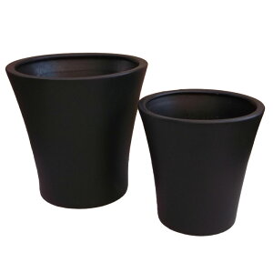 資 13号丸深反形 MJ-45 マットブラック 2個セット 送料無料 植木鉢 mkb