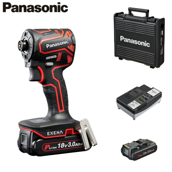 値引 工具屋 まいど パナソニック Panasonic 充電インパクトドライバー Dual 18V 3.0Ah電池2個 充電器 ケース付 黒  EZ76A1PN2G-B