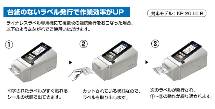 楽天市場】TECテック ラベルプリンター KP-20-LC-R ライナレスモデル 