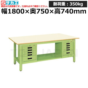 【車上渡し】サカエ SAKAE 軽量作業台KKタイプ (SVEキャビネット付) KK-69PSVE52IG (041618) (重量:126kg) | ワークデスク 装置架台 検査台 器械台 検品台 組立台 梱包台 包装台 加工台 工作台 物置台 DIY作