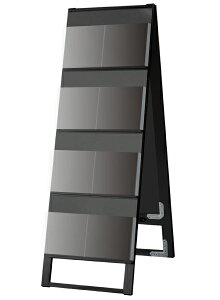 常盤精工 ブラックカタログスタンド看板 450幅4段両面 BKSK-450X8R | 日本製 ディスプレイスタンド 広告ボード 店舗看板 案内掲示板 掲示 |