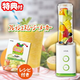 アサヒ ソレイユ フレッシュスムージーメーカー SL-38 レシピ付き ブレンダー 600ml ドリンク用アタッチメント付き そのまま飲める スムージーボトル コンパクトブレンダー 電動ジューサー スムージー 氷 フレッシュジュース 電動ブレンダー