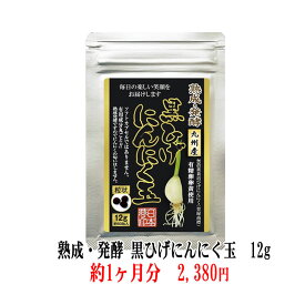 【送料無料】【熟成・発酵黒ひげにんにく玉12g×1～12g×10袋】【右側、商品をカゴに追加で画像確認出来ます】 にんにく玉 ニンニク にんにく ひげにんにく 健康 無添加 無農薬 健康食品 国産サプリメント 匂わない 元気 美容 粒 ミネラル 贈り物 栄養