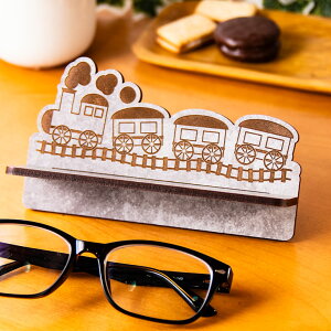 メガネスタンド 木製 かわいい 蒸気機関車 デザイン おしゃれ メープル ウォールナット 4.0mm厚の丈夫な国産MDF おしゃれ 国産 北欧 かわいい 雑貨 まとめ買い 眼鏡スタンド カードスタンド 名