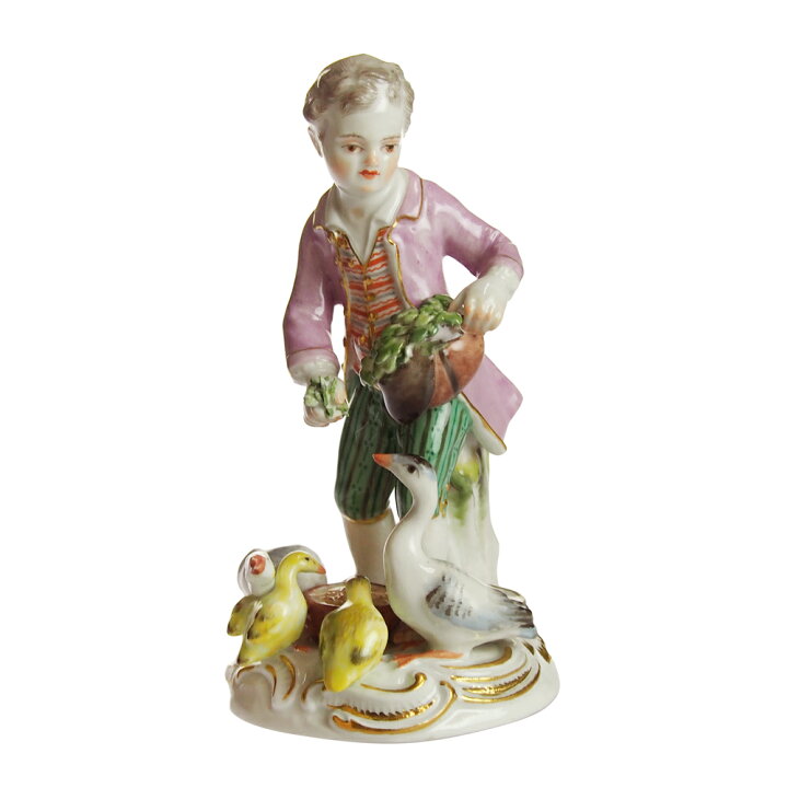 楽天市場】ヴィンテージマイセン (Meissen)鳥に餌をやる少年 1900年頃 
