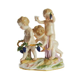 アンティークマイセン (Meissen)フィギュリン ブドウを持つ3人の子1900年頃【店頭併売品のため完売の場合がございます】