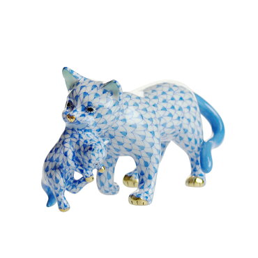 ヘレンド(HEREND)人形VHB子猫をくわえた猫05551